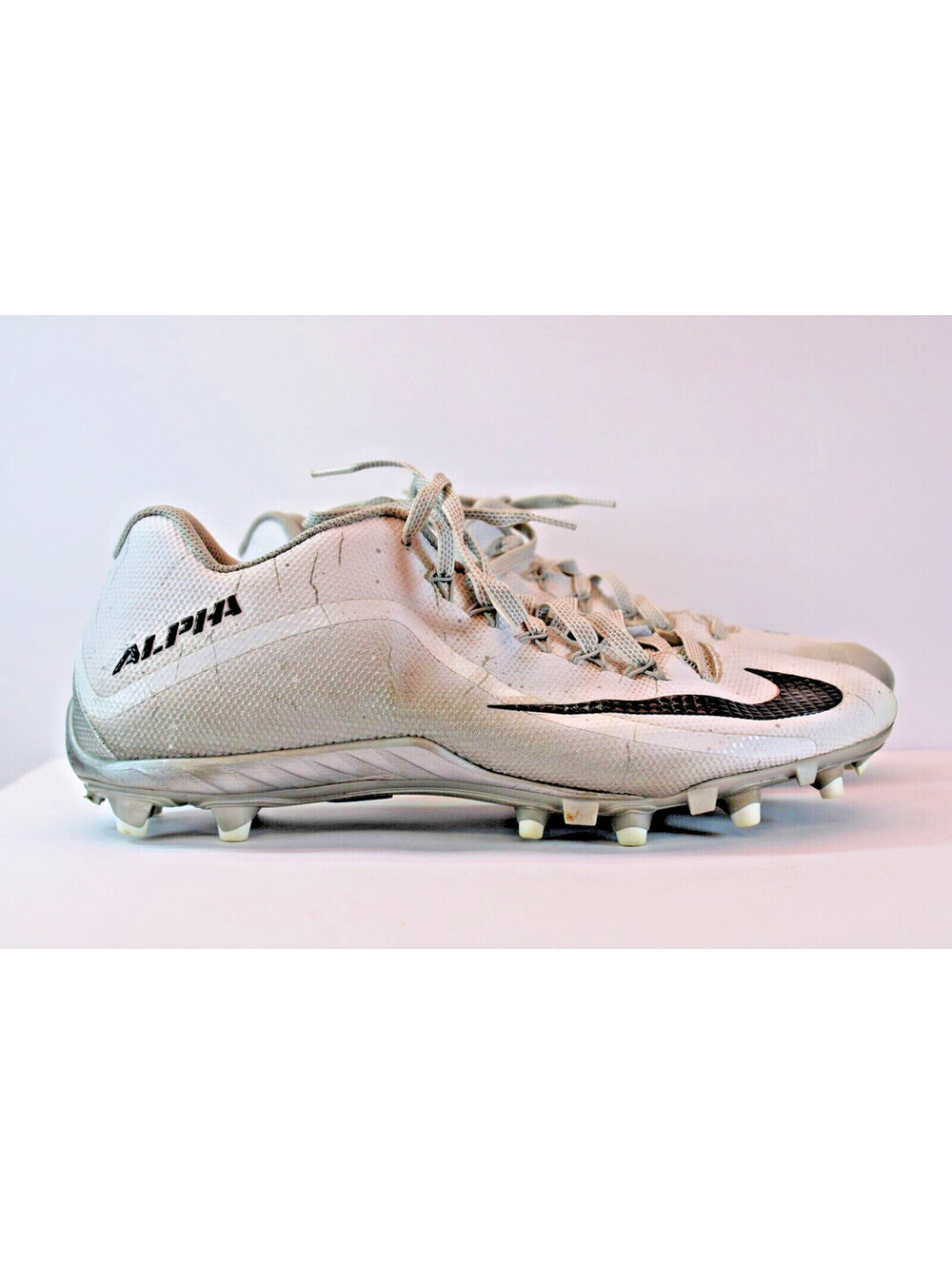 Men Nike Alpha Pro 2 TD Low Football Cleats White- Black 719930-101 Size 15